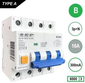 Enzo Aardlekautomaat 16a b kar 300ma 4p sep - 4518115