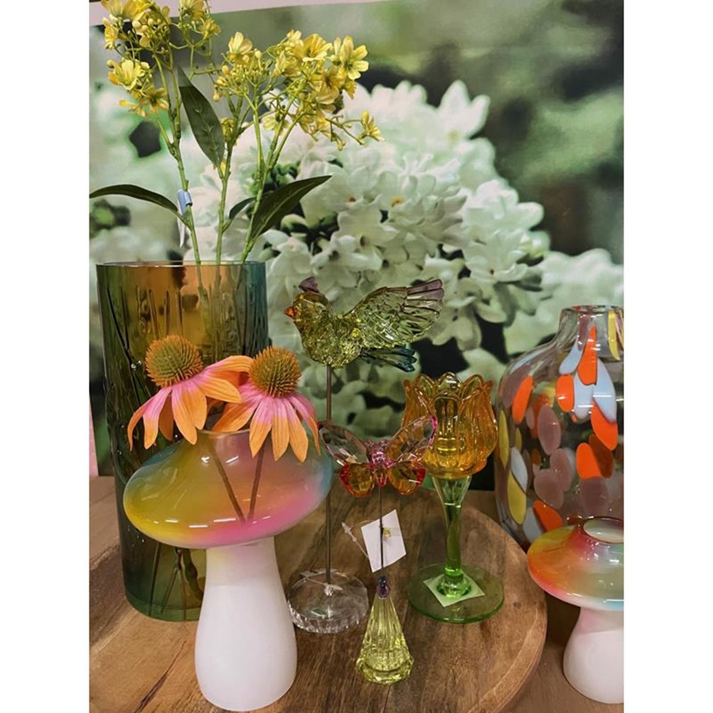 CosyDecor Vaas rainbow glas dia8,5x17cm