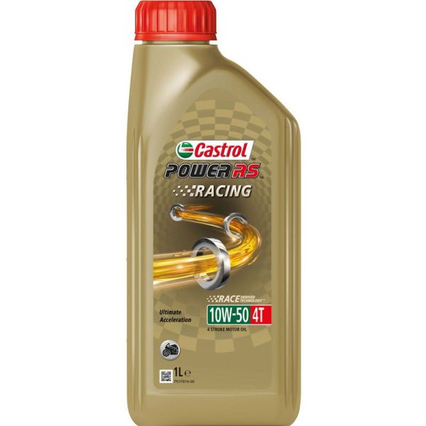 Castrol Olie power rs racing 4t 10w-50 - fles à 1 liter