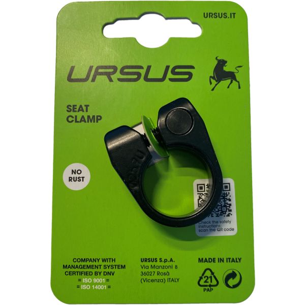 Ursus Zadelpenklem ø25.7 mm aluminium - zwart