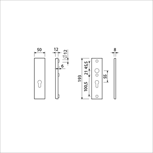 AMI veiligheidsbeslag 193 50 buiten zkrg profielcilinder 55 binnen profielcilinder 55 f2 deurdikte 38 42 mm - 831093