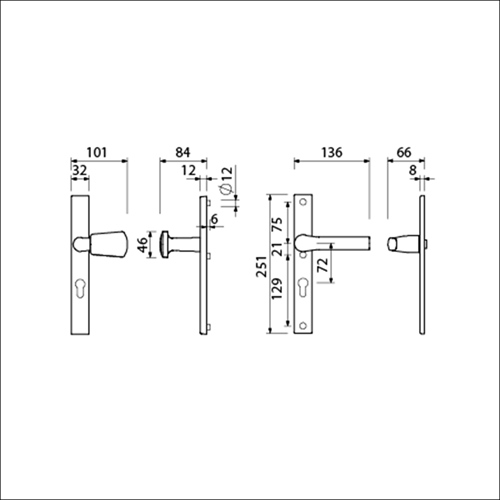 AMI veiligheidsbeslag 251 32 profielcilinder 72 kn 166 re f1 a z 379 rotaveer 251 32 profielcilinder 72 deurdikte 53 57 mm - 840284