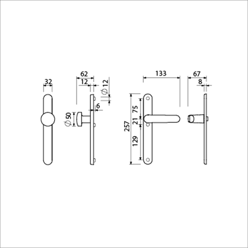 AMI veiligheidsbeslag 257 32 2 blind kn169 50 f1 a z 378 rotaveer 257 32 2 blind deurdikte 53 57 mm - 845420