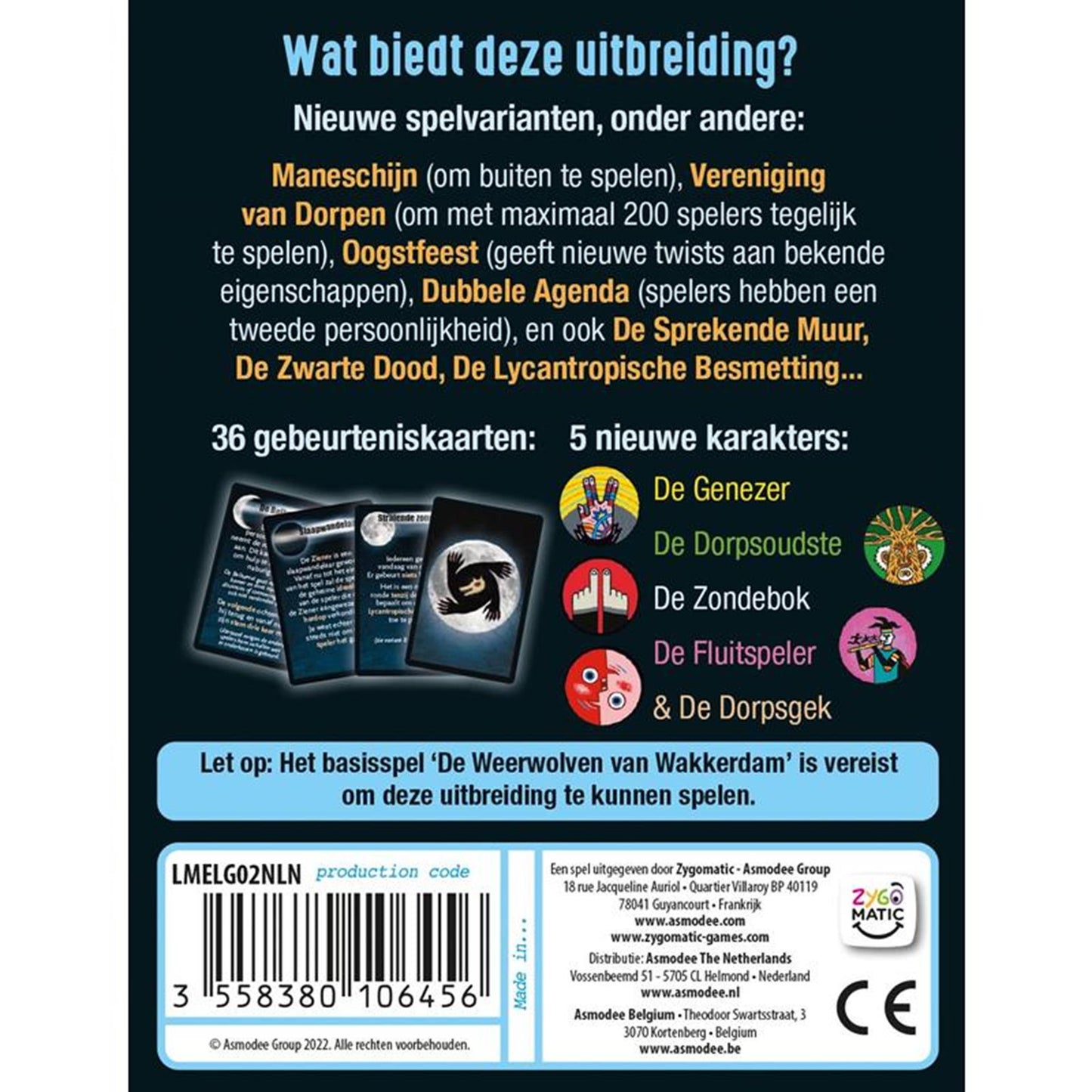 Zygomatic Board Game Studio De weerwolven van wakkerdam - volle maan kaartspel uitbreiding