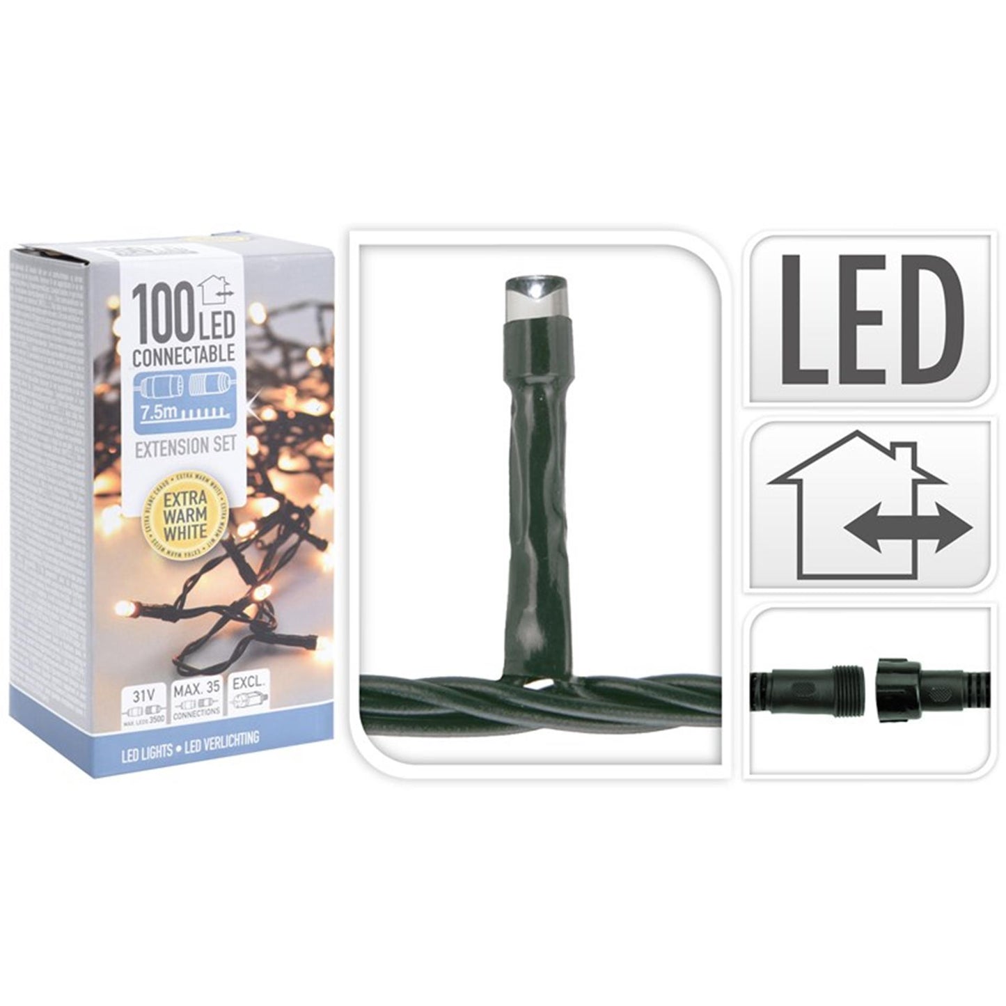 Home Styling Koppelbaar 31v ledstreng verleng 7,5m