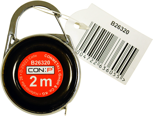 CON:P rolmeter 2m met karabijnhaak euro - b26320