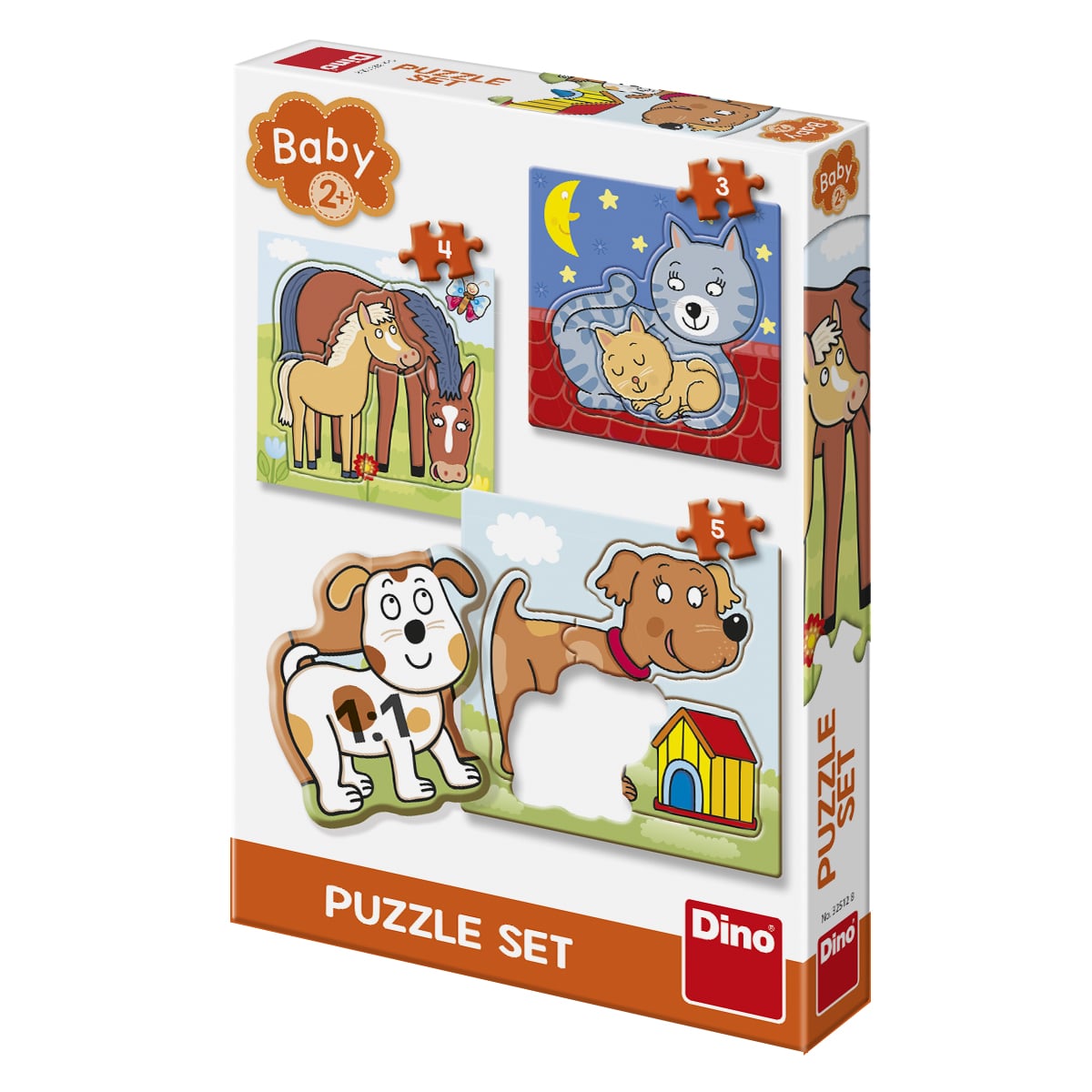 DinoToys Dino puzzel – baby: dieren op de boerderij – 3 tot 5 stukjes