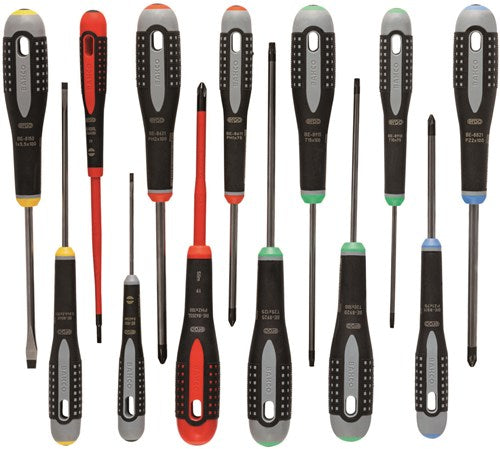 Bahco schroevendraaier ergo™ | driecomponentengreep | gleuf | phillips | pozidriv | torx® - 13-delig - be-9879