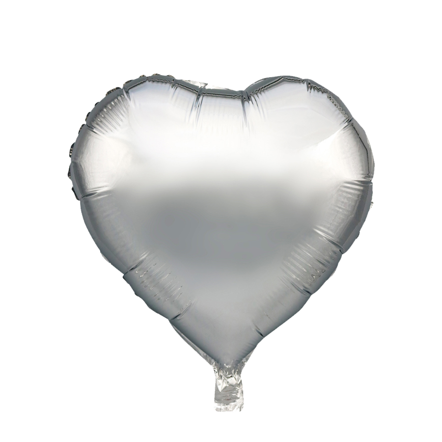 Ballon Folie Hart Zilver 45cm