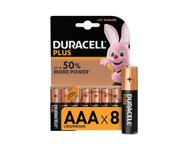 Duracell Duracel plus 100% aaa 8-pack lr03 mn2400 (10 stuks)