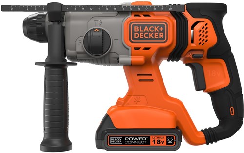 Black+Decker bcd900e2k 18v 2x2.5ah 1.2j sds+ boorhamer | 2x 18v 2.5ah accu's + 1a lader | in koffer - bcd900e2k-qw