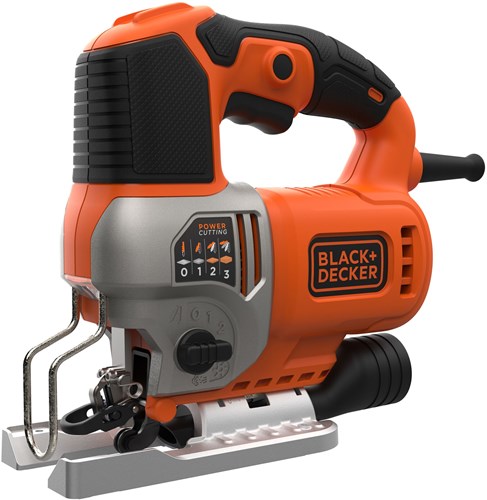 Black+Decker bes610k 650w pendeldecoupeerzaag | in koffer | 1 zaagblad voor hout | 1 zaagrechtblad voor hout | antisplinterplaatje - bes610k-qs