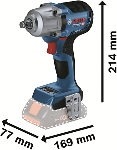Bosch Blauw gds 18v-450 hc | accu slagmoersleutel | 18v | 450 nm | zonder accu's en lader - 06019k4000