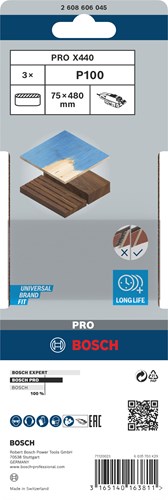 Bosch Accessoires 3 banden 75x480 x440, best for wood+paint , k100 - 2608606045