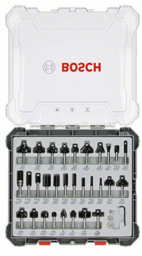 Bosch Accessoires 30-delige gemengde freesset - schachtdiameter 8 mm - 2607017475