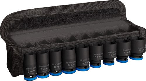 Bosch Accessoires 9-delige krachtdoppenset 25 mm | 6, 7, 8, 9, 10, 11, 12, 13, 14 mm - 2608003034