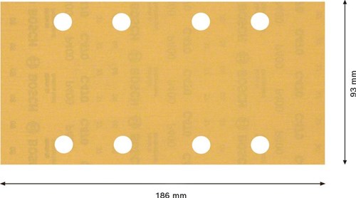 Bosch Accessoires expert c470 schuurpapier voor vlakschuurmachines 93 x 186 mm, k400 50-delig - 2608900941