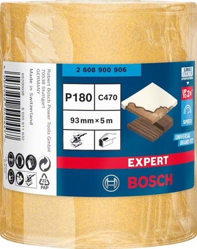 Bosch Accessoires expert c470 schuurpapierrol voor handmatig schuren 93 mm, 5 m, k180 - 1 stuk(s) - 2608900906