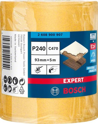 Bosch Accessoires expert c470 schuurpapierrol voor handmatig schuren 93 mm, 5 m, k240 - 1 stuk(s) - 2608900907