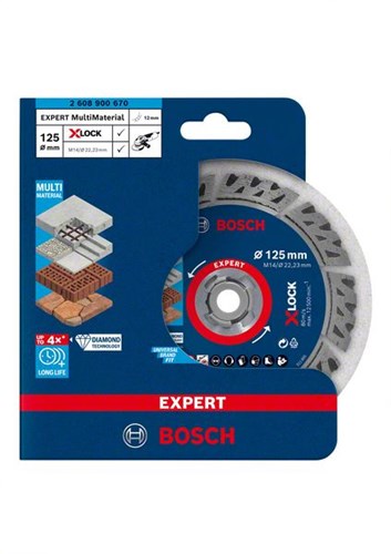 Bosch Accessoires expert multimaterial x-lock diamantdoorslijpschijf 125 x 22,23 x 2,4 x 12 mm - 1 stuk(s) - 2608900670