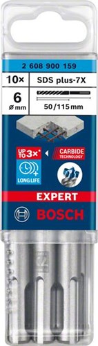 Bosch Accessoires expert sds plus-7x hamerboor 6 x 50 x 115 mm - 10 stuk(s) - 2608900159