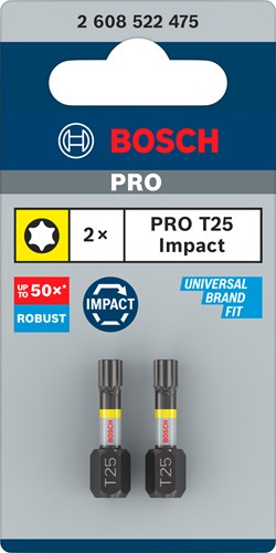 Bosch Accessoires impact control t25 25mm | 2 stuks - 2608522475