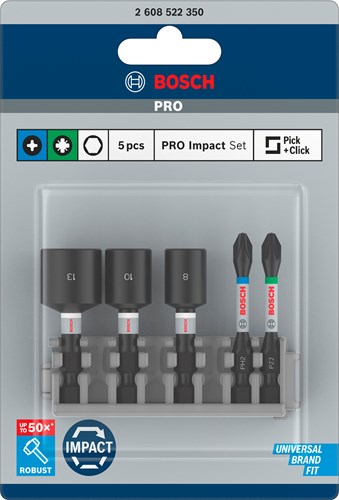 Bosch Accessoires schroefbit impact control dopsleutel 5x - 2608522350