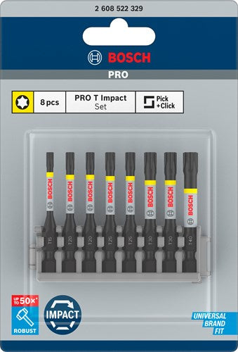 Bosch Accessoires schroefbit impact control t15 t20 t25 t30 t40 50 mm 8x - 2608522329
