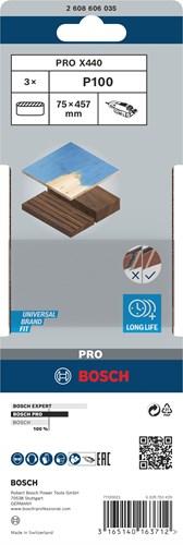 Bosch Accessoires schuurbanden redwood | 75 x 457 mm | k100 | 3 stuks | 2608606035 - 2608606035