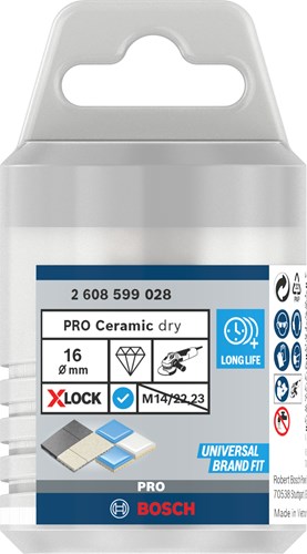 Bosch Accessoires x-lock diamantdroogboor dry speed ? 16mm - 1 stuk(s) - 2608599028