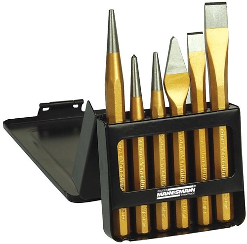Brüder Mannesmann doorslagen-beitelset in metale (hobby) - 65405