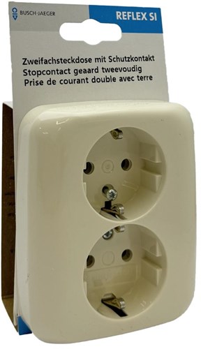 Busch Jaeger creme inbouw stopcontact ra dubbel - 4695010