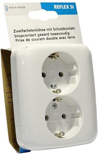 Busch Jaeger wit inbouw stopcontact ra dubbel - 4695510