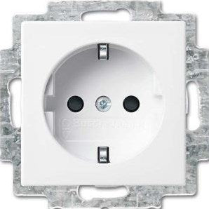 Busch Jaeger wit inbouw stopcontact ra + kinderbeveiliging - 4694000