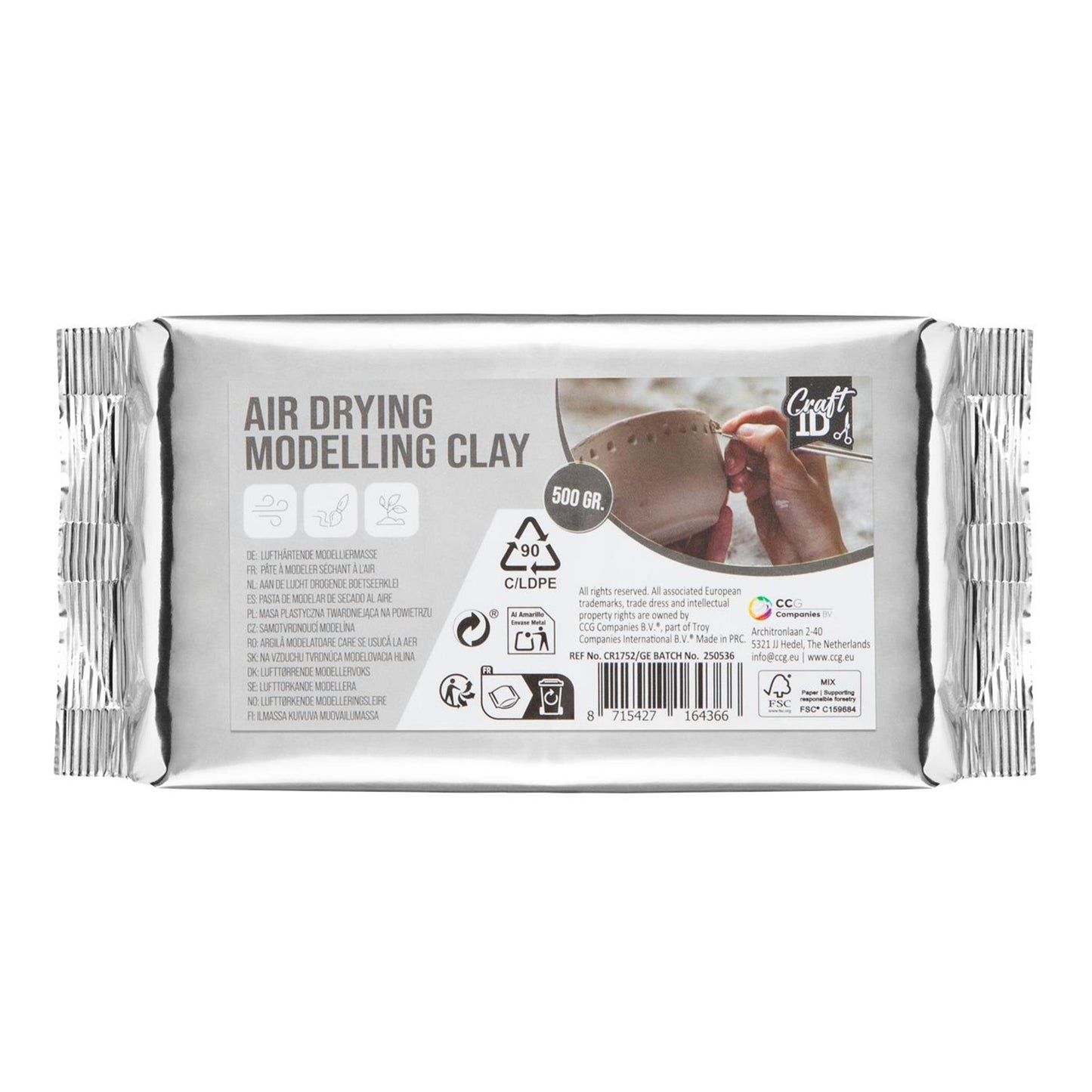 Craft ID modelleer klei wit 500 gram