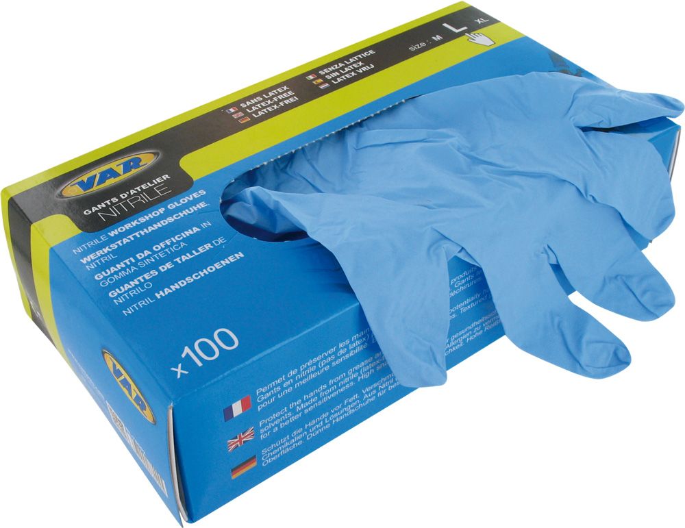 VAR Handschoen nitril latex-vrij l bl ds a 100