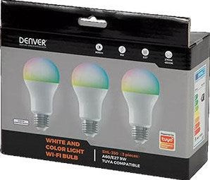 Enzo Denver led gls mat rgb e27 9w 3-pack dimbaar smart wi-fi tuya - led5040