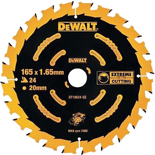 DeWalt Accessoires cirkelzaagblad 165x20x24t finish, kerf 1,65mm - dt10624-qz