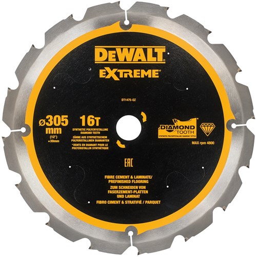 DeWalt Accessoires cirkelzaagblad pcd laminaat vezelcement 305x30x16t - dt1475-qz