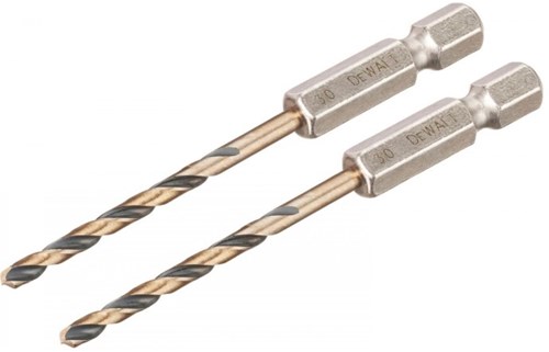 DeWalt Accessoires dt20602-qz | metaalboor | 3 mm | impact black gold | hex | 2 stuks - dt20602-qz