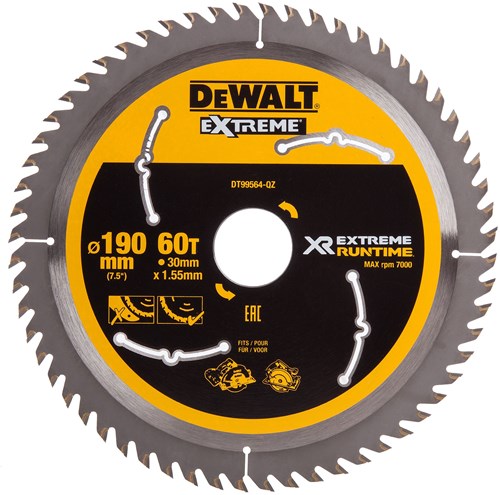 DeWalt Accessoires dt99564-qz xr cirkelzaagblad 190x30mm 60t csb - dt99564-qz