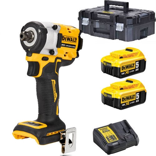 DeWalt dcf922p2t accu slagmoersleutel | 1 2 met ratel | 18v | 2 x 5.0 ah + lader | in tstak - dcf922p2t-qw