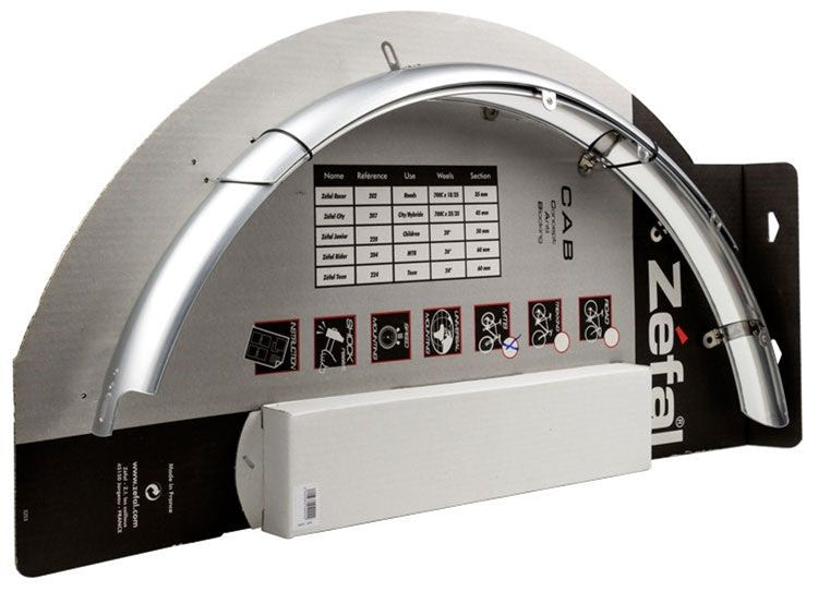 Buzaglo Zefal spatbord set 26 - 60 mm. rider mtb 204 zilver