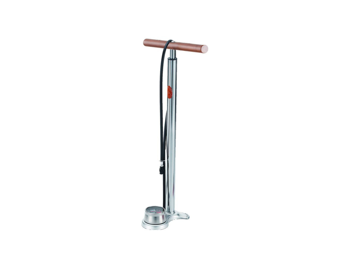 MP Mijnen Pieper BV Mp airfish voetpomp met houten handgreep. manometer. 14 bar. schrader dunlop presta