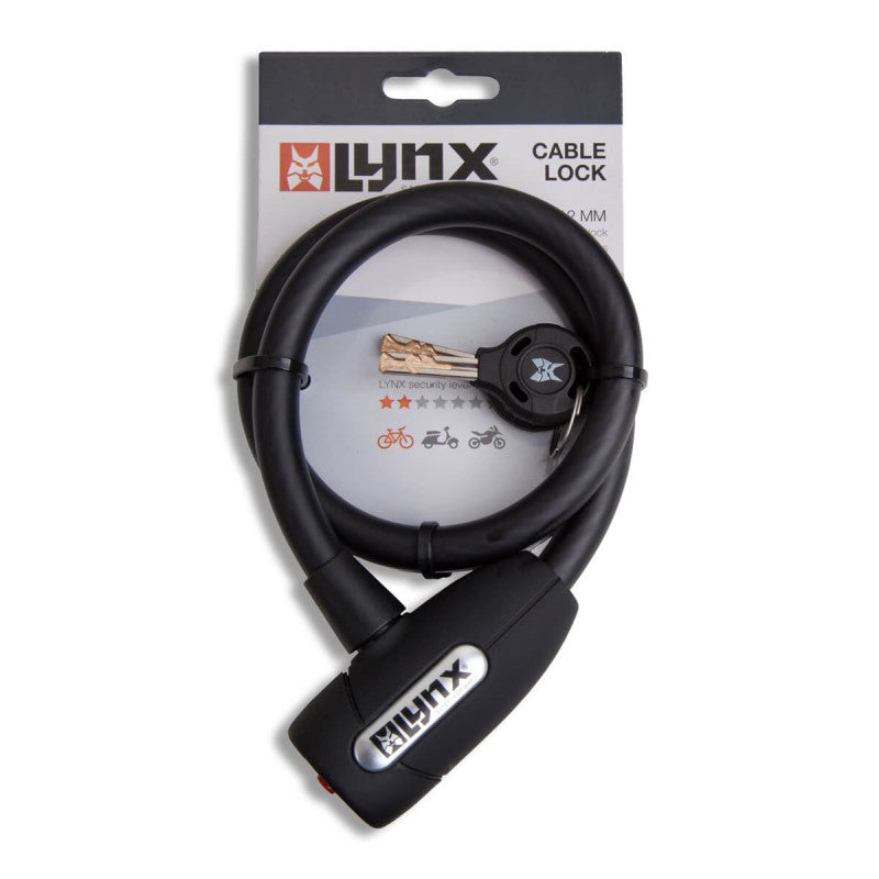 Lynx Kabelslot 60cm - gehard staal, auto-click, inclusief 2 sleutels