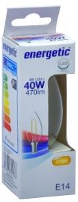 Enzo Energetic led kaars e14 4-40w 2700k filament helder - 2720120