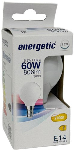 Enzo Energetic led kogel e14 6,8-60w 2700k filament mat - 2720622