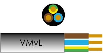 Enzo kabel vmvl rond 3x1,00 qmm zwart - 1227340