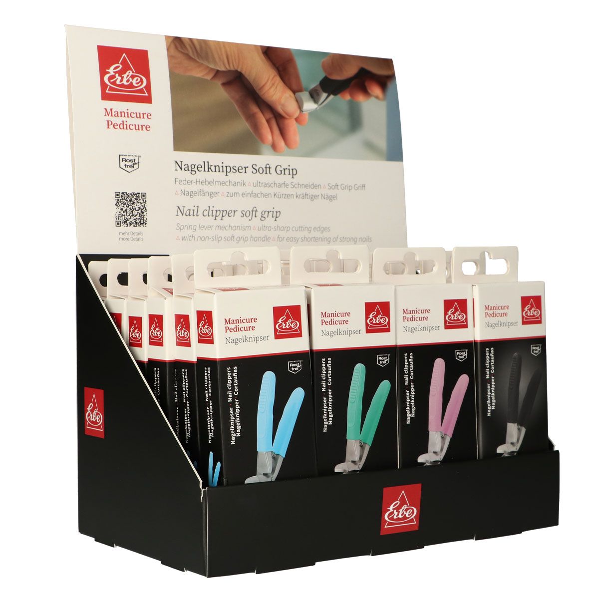 Erbe Solingen nagelknipper soft grip display (erbe2916)