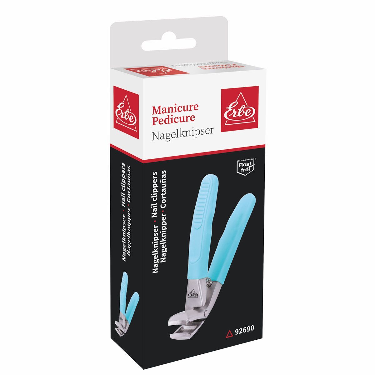 Erbe Solingen nagelknipper soft grip blauw 8,5cm (erbe92690)